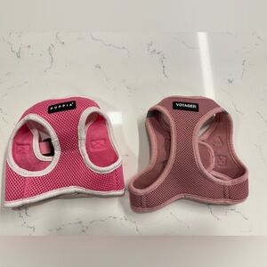 Set of 2 Pink small dog harnesses soft step in size medium puppia voyager